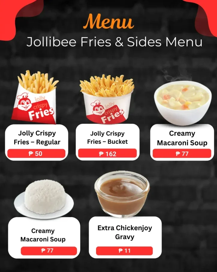 Jollibee Fries & Sides Menu With Prices Philippines
