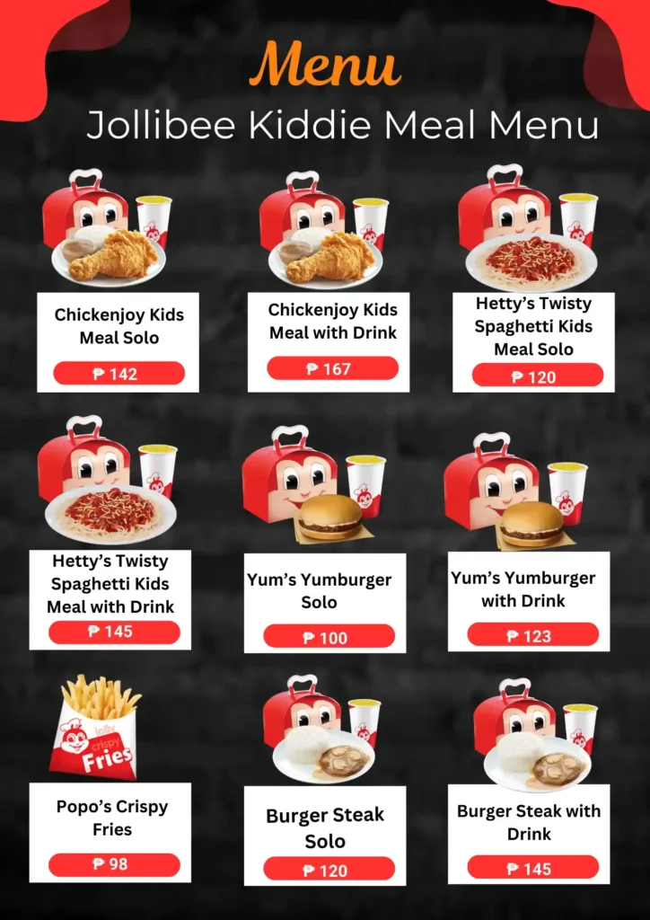 Jollibee Kiddie Meal Menu, Updated Prices In Philippines